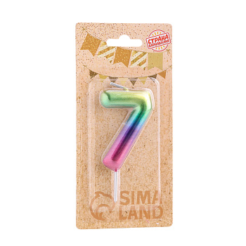 Свеча в торт "Акварель" цифра 7 5,5см 120319