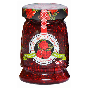 Варенье ВОЛОГОДСКОЕ Малина Экопродукт 370г с/б 
