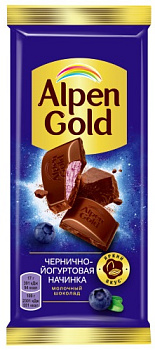 Шоколад ALPEN GOLD молочный черника/йогурт 80г/85г