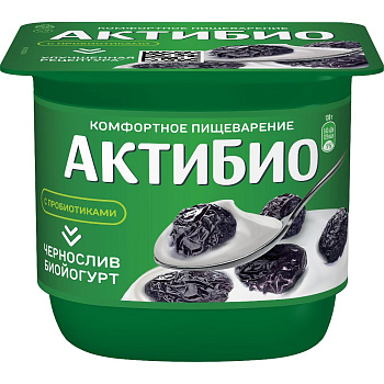 Биойогурт АктиБио чернослив 2,9% 130г без ЗМЖ