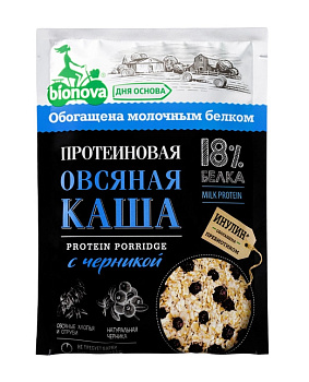 Каша протеиновая BIONOVA Овсяная с черникой 40г