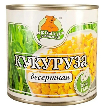 Кукуруза МЕДВЕДЬ ЛЮБИМЫЙ Десертная Премиум 425мл ж/б