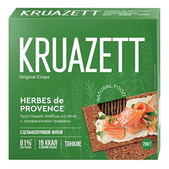Хлебцы Kruazett тонкие ржано-пшеничные с прованскими травами 200г