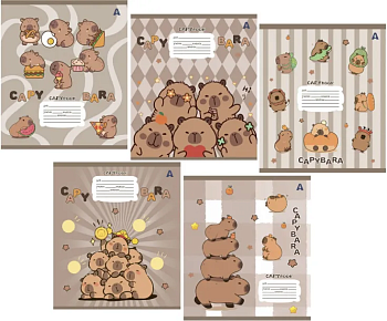 Тетрадь 12л клетка ALINGAR Capybara copybook AL10033