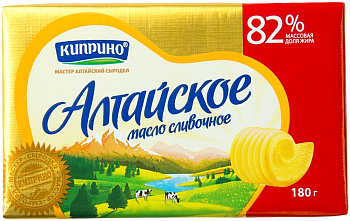 Масло сливочное КИПРИНО Алтайское 82% 180г