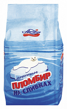 Мороженое АНГАРИЯ Пломбир на сливках 450г Продукт без ЗМЖ