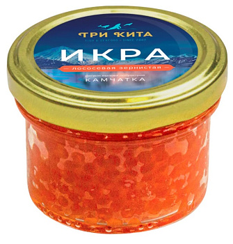 Икра зернистая горбуши Три кита 100г с/б