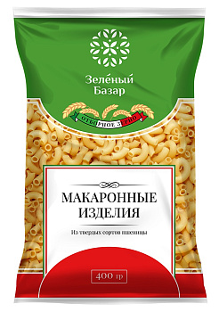 Макаронные изделия Зеленый базар Рожки гр А в/с 400г