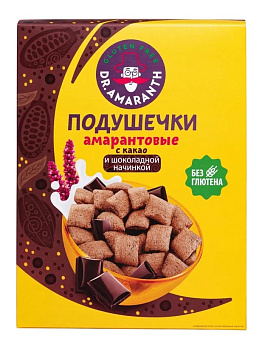 Подушечки DR.AMARANTH Шоколадные с какао амарантовые 180г 