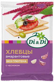 Хлебцы DI&DI Амарантовые с топинамбуром и чесноком без глютена 100г
