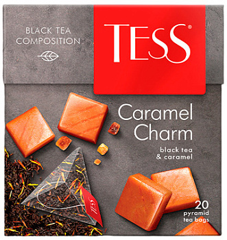 Чай TESS Сaramel Charm черный с яблоком и карамелью 36г (20*1,8г)