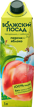 Нектар ВОЛЖСКИЙ ПОСАД Персик, Яблоко 1л т/п