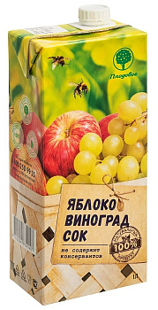 Сок Плодовое Яблоко-Виноград 1л т/п