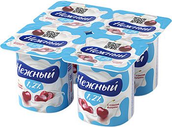 Йогуртовый продукт без ЗМЖ CAMPINA Нежный 1,2% вишня 100г