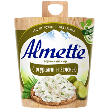 Сыр творожный ALMETTE с огурцами и зеленью 70% 150г  Продукт без ЗМЖ