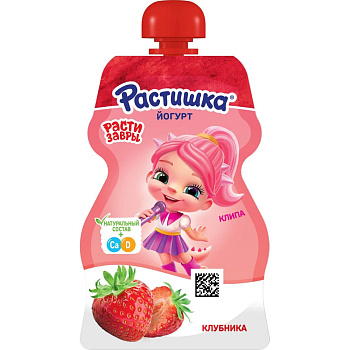 Йогурт РАСТИШКА Клубника 2,6% 70г д/п Продукт без ЗМЖ