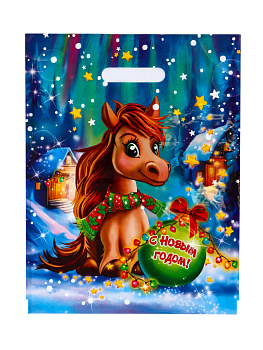 Пакет "Лошадка" полиэтиленовый с вырубной ручкой 31*40см 60мкм 10898586