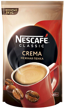 Кофе NESCAFE CREMA растворимый 120г пакет