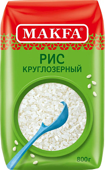 Крупа рис МАКФА круглозерный 800г
