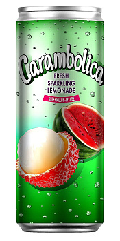 Напиток Carambolica с соком Арбуз Личи ср/газ 0,33л ж/б