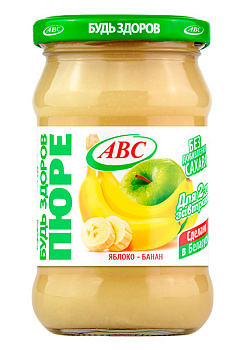 Пюре АВС яблочно-банановое 280г с/б