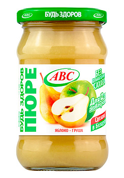Пюре АВС яблочно-грушевое 280г с/б