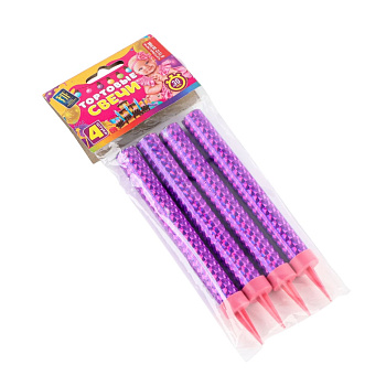 Свечи фонтаны для торта "Розовые искры" 12см 30 секунд розовое пламя 4шт 9716140