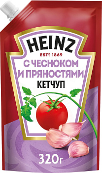 Кетчуп HEINZ с чесноком и пряностями 320г д/п 