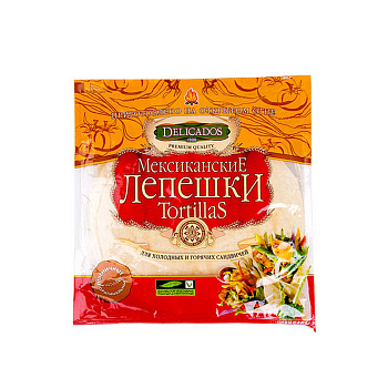 Лепешка DELICADOS Мексиканская пшеничная 6шт м/у 400г