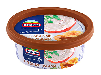 Сыр творожный HOCHLAND с лесными грибами 60% 140г  Продукт без ЗМЖ