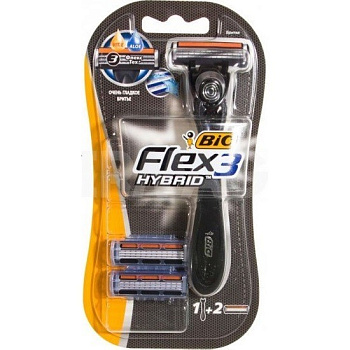Станок бритвенный BiC Flex3 hybrid 1станок+2кассеты