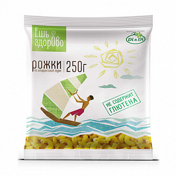 Макаронные изделия из амарантовой муки Ешь здорОво Рожки 250г