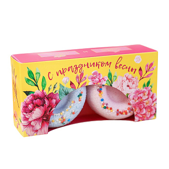 Бурлящие пончики д/ванны С праздником весны! 2шт лавандовые сны 9148358