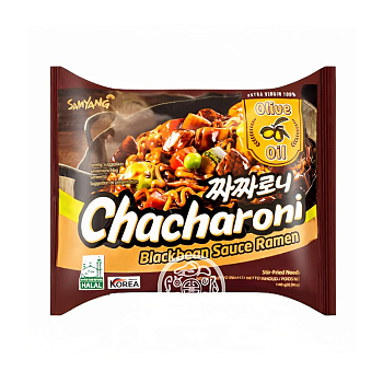Лапша б/п Samyang СПАЙСИ ЧАЧАРОНИ острая с соусом из черных соевых бобов 140 г Корея