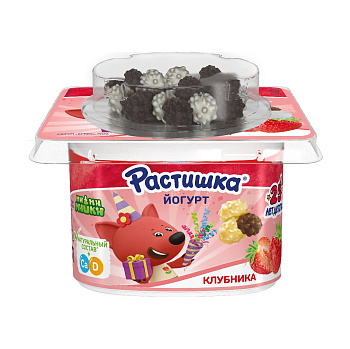 Йогурт РАСТИШКА с драже клубника 115г Продукт без ЗМЖ
