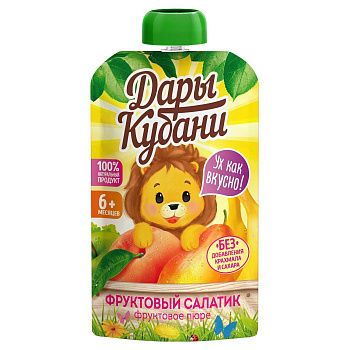 Пюре Дары Кубани Фруктовый салатик с 4мес 90 д/п