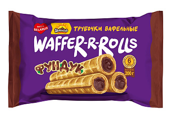 Вафельные трубочки ШОКОЛАДОВО WAFFER-R-ROLLS с начинкой с начинкой с фундуком 200г