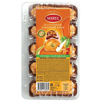 Пирожное MIREL Эклеры груша-карамель 235г