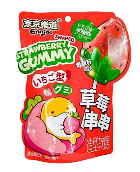 Мармелад жевательный STRAWBERRY GUMMY на палочке со вкусом клубники 60г