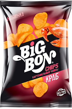 Чипсы картофельные БигБон Краб 75г