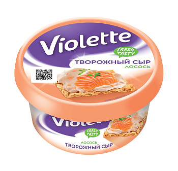 Сыр творожный КАРАТ Виолетте с лососем м.д.ж 70% 140г