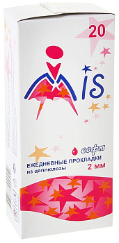 Прокладки ежедн MIS софт 20шт коробка