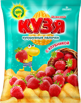 Палочки кукурузные Кузя Лакомкин Клубничный мусс 100г