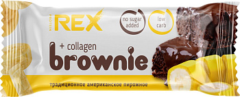 Пирожное Protein rex протеиновое Брауни банановое с коллагеном 50г