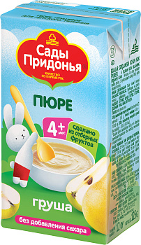 Пюре САДЫ ПРИДОНЬЯ груша с 4мес 125г т/п