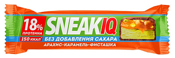 Батончик протеиновый FizIQ SNEAKIQ с солёной карамелью и арахисом и фисташкой 50г
