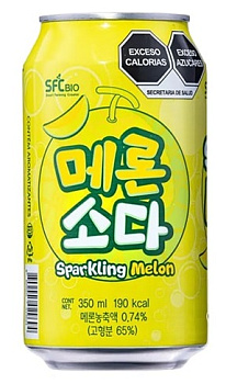 Напиток газированный SFC BIO со вкусом дыни 350мл ж/б Ю.Корея
