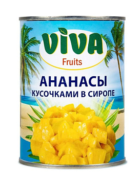 Компот VIVA Ананасы кусочки 580мл ж/б