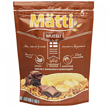 Мюсли MATTI банан-шоколад 250г