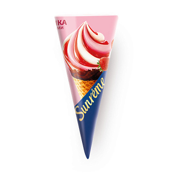 Мороженое Фронери Санрем Клубника Сливки  Рожок 73г БЗМЖ